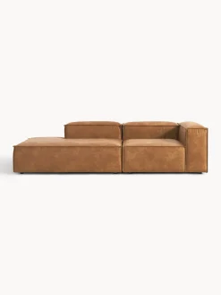 Chaise longue componibile in pelle Lennon