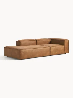 Chaise longue componibile in pelle Lennon