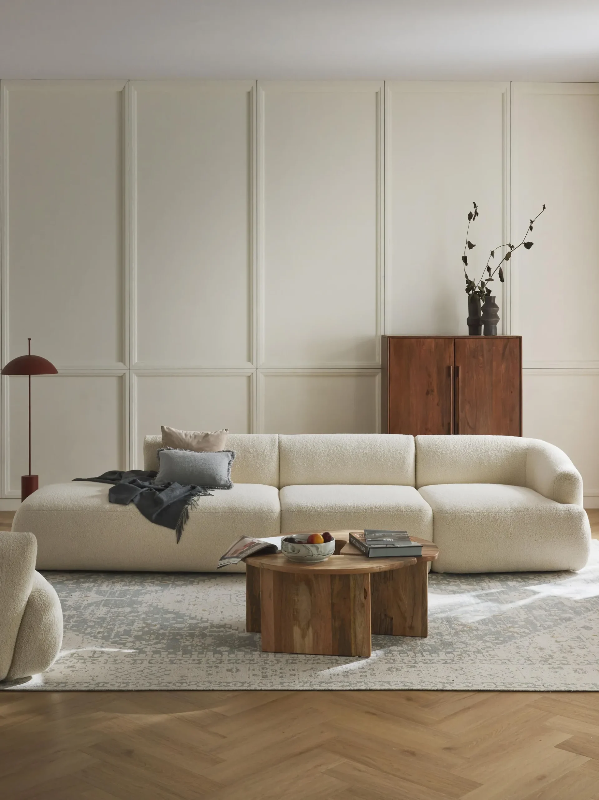 Chaise longue componibile XL in teddy Sofia