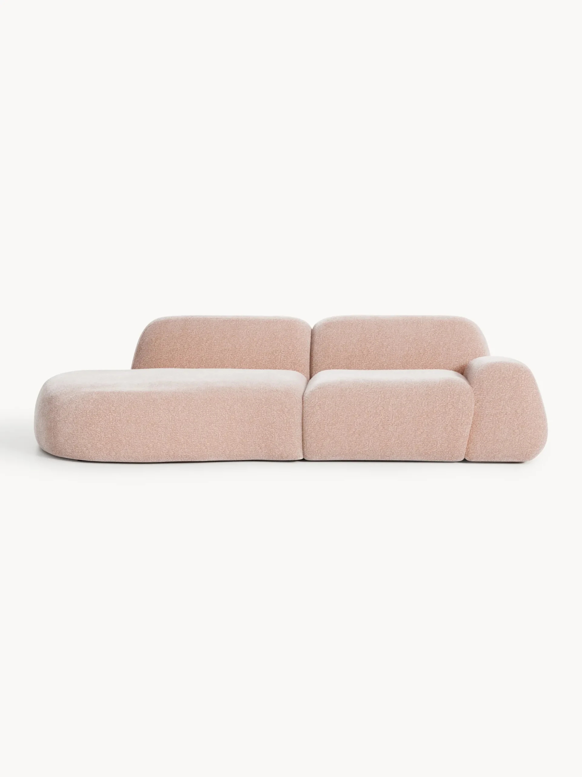 Chaise longue componibile 3 posti in teddy Wolke