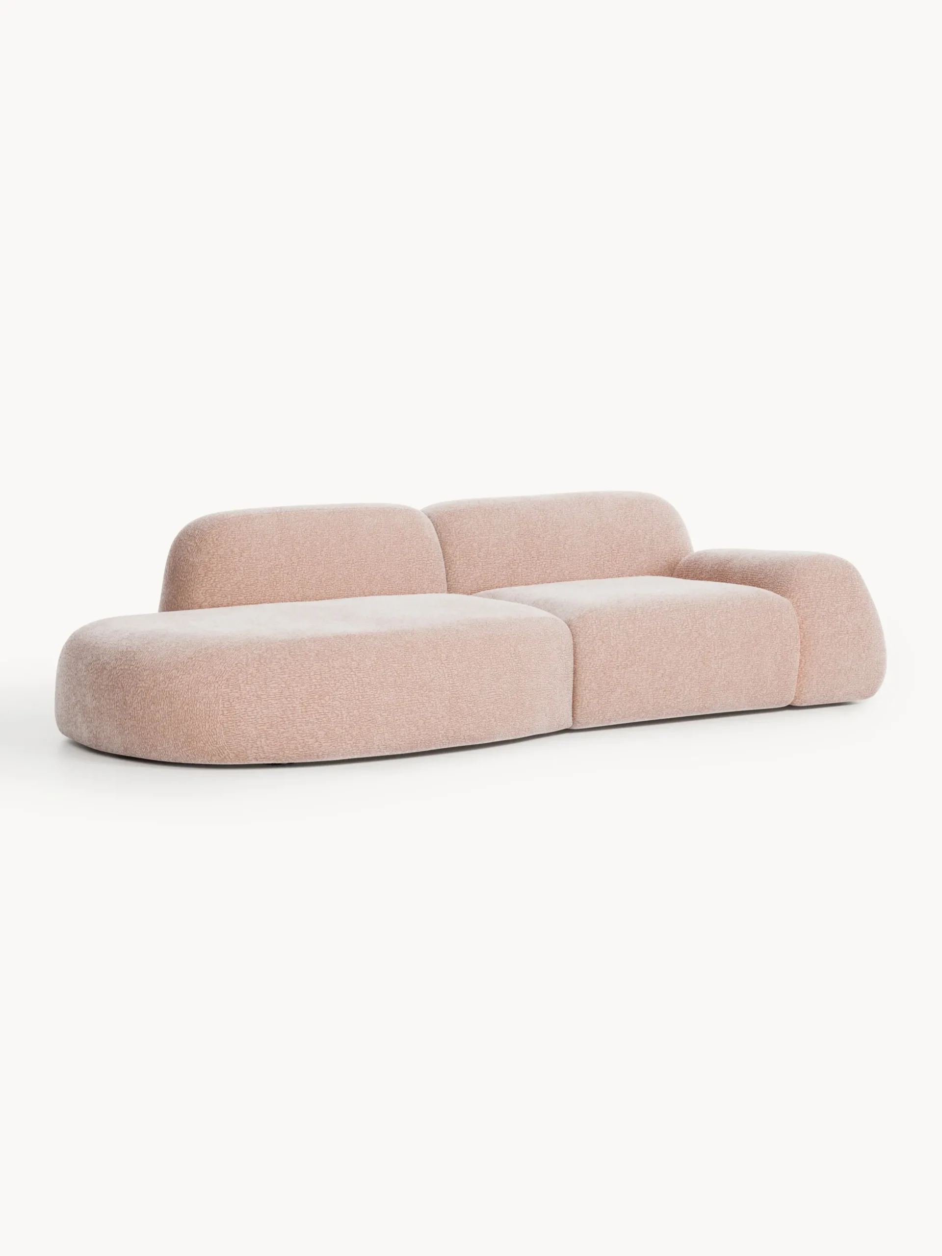 Chaise longue componibile 3 posti in teddy Wolke