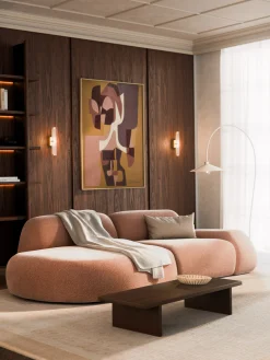 Chaise longue componibile 3 posti in teddy Wolke