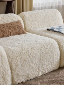 Chaise longue componibile 3 posti in teddy Wolke