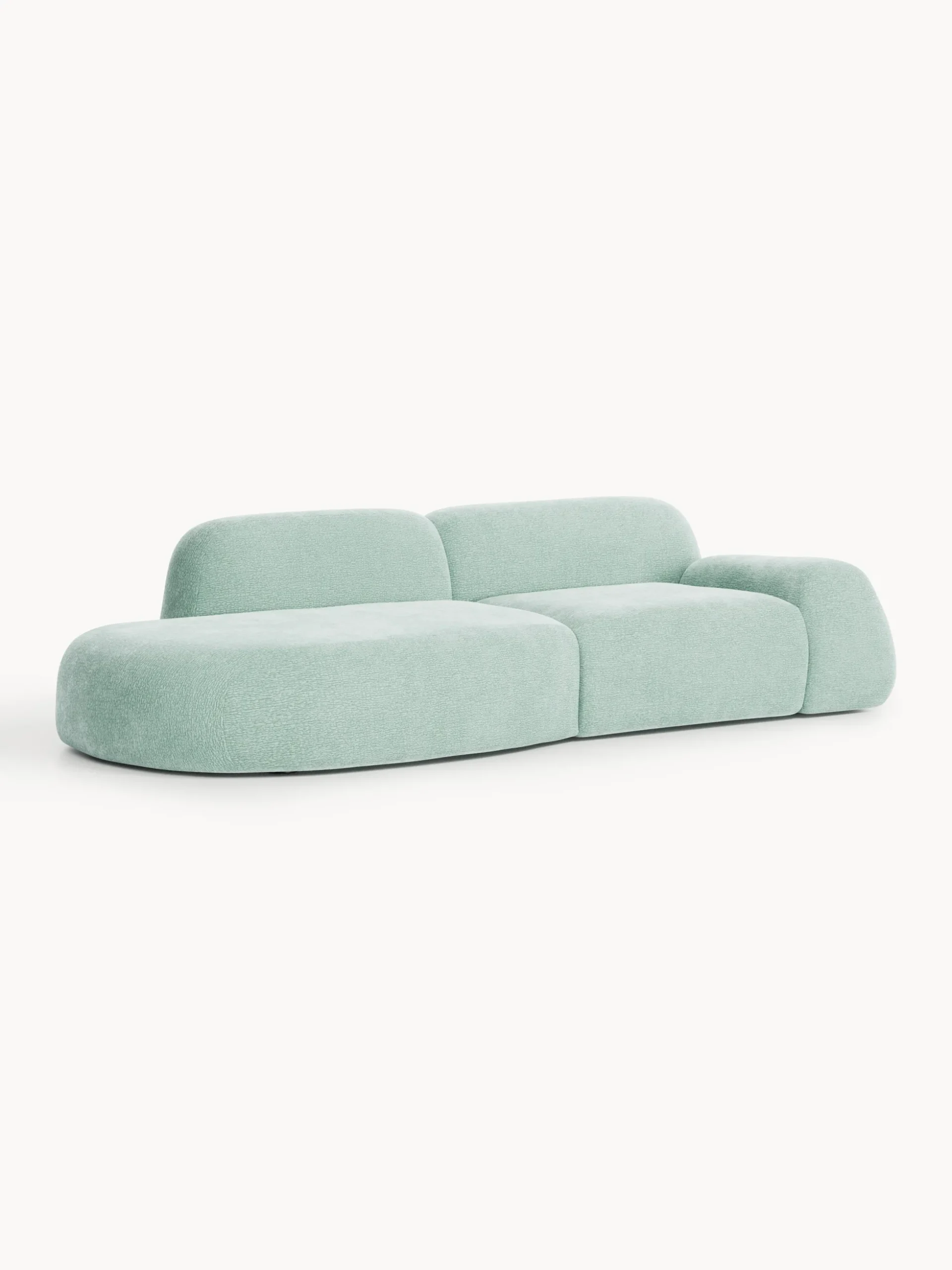 Chaise longue componibile 3 posti in teddy Wolke