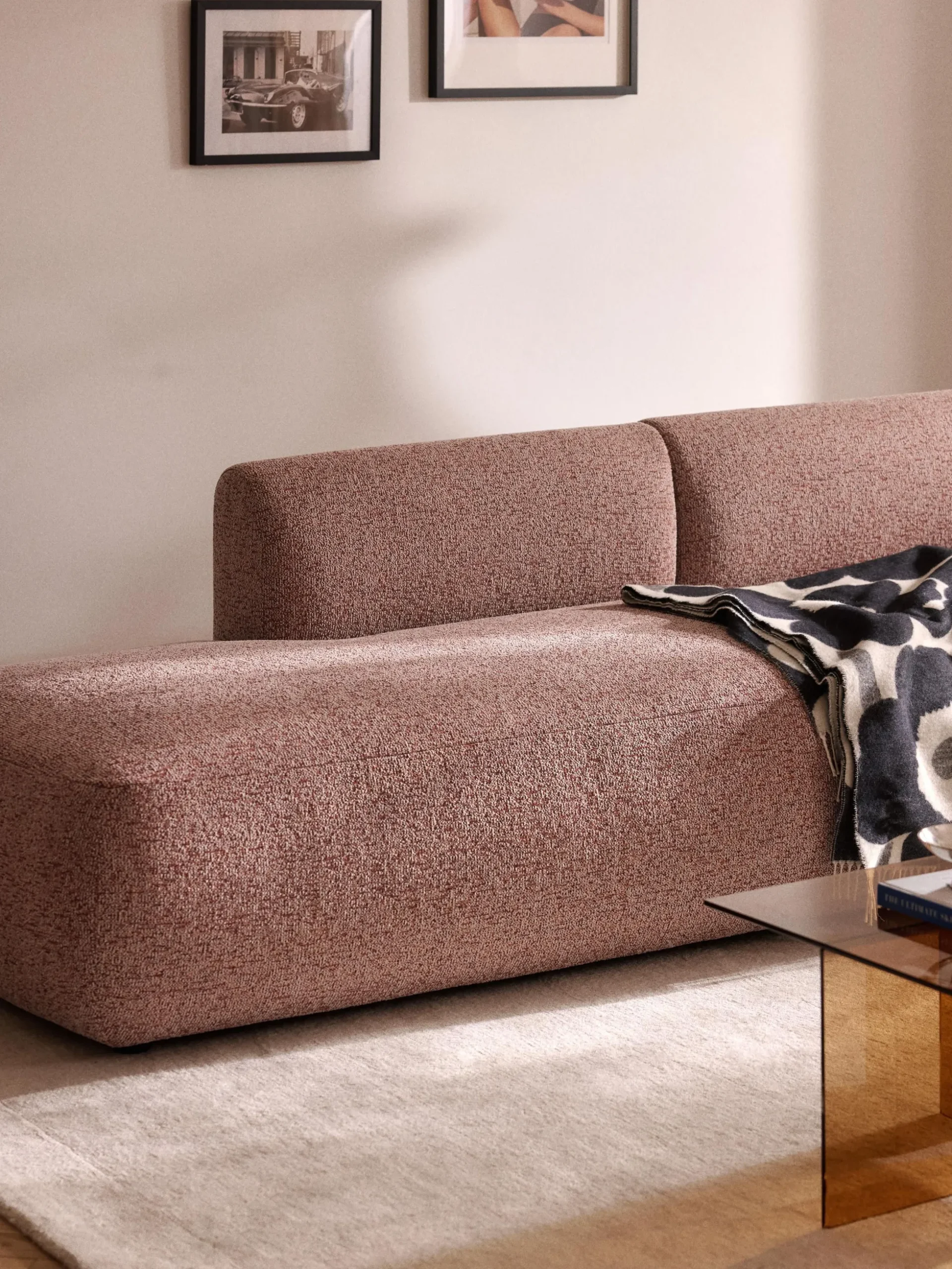 Chaise longue componibile in bouclé Sofia