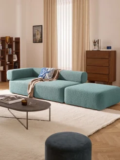 Chaise longue componibile in bouclé Anton