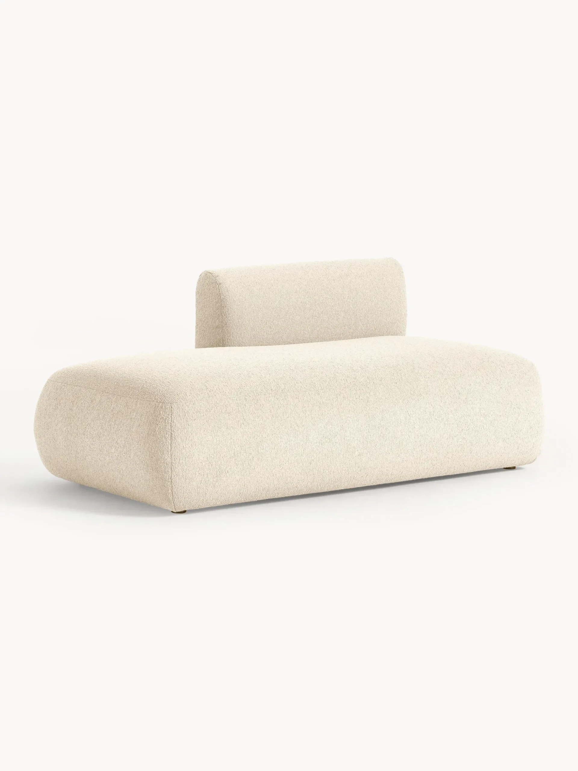 Chaise longue componibile in tessuto bouclé Sofia