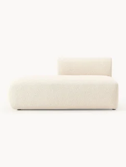 Chaise longue componibile in tessuto bouclé Sofia