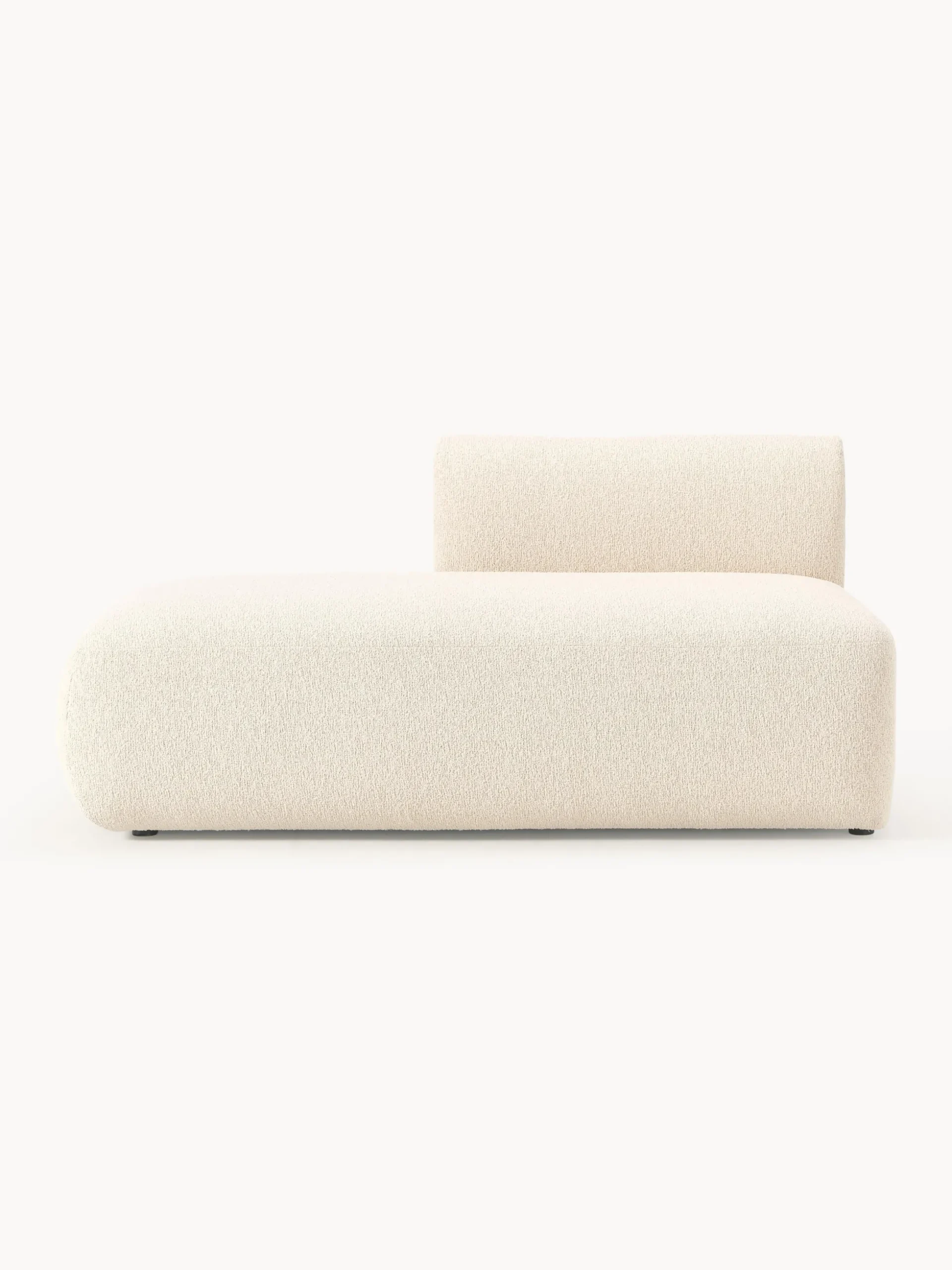Chaise longue componibile in tessuto bouclé Sofia