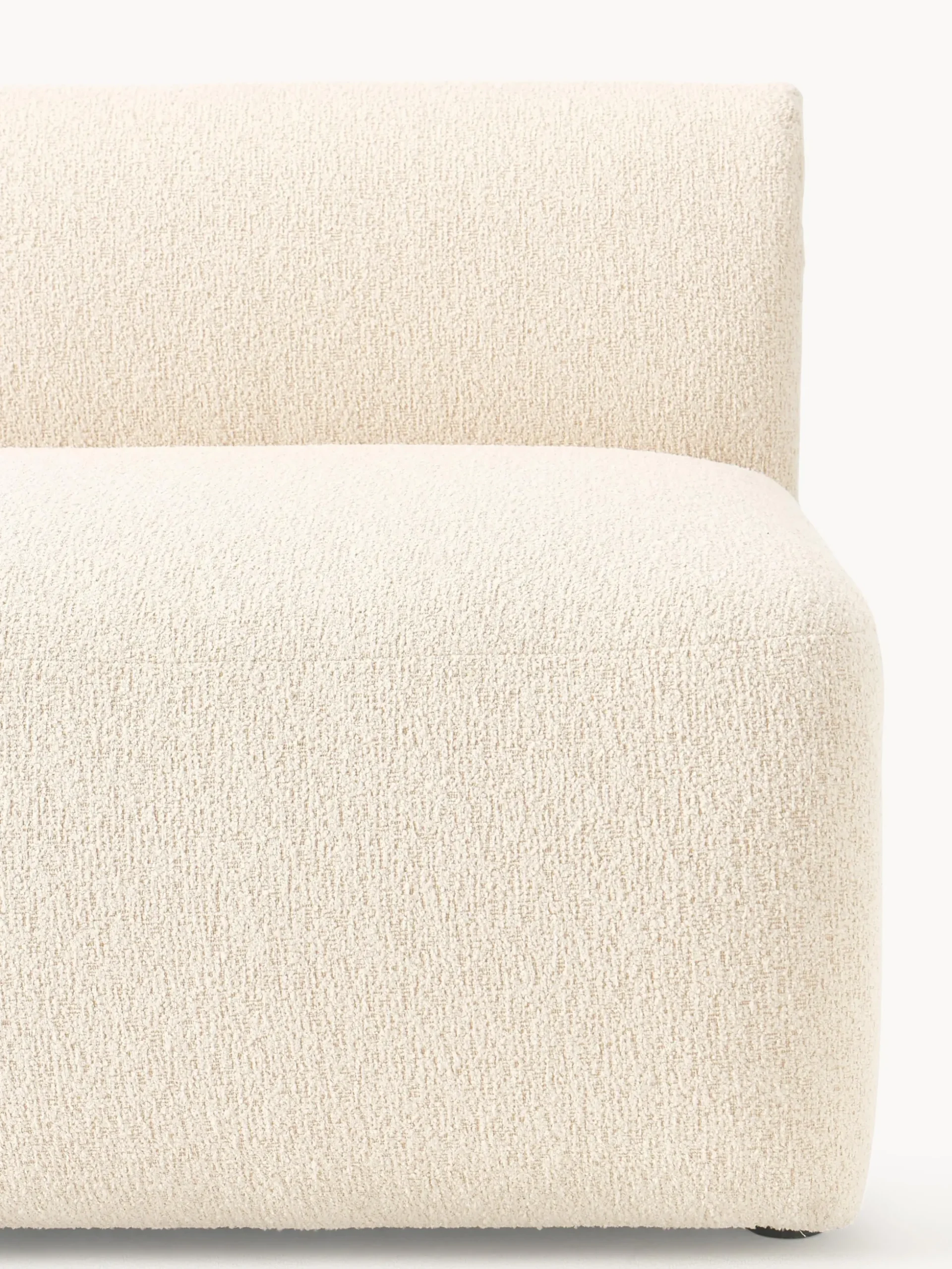 Chaise longue componibile in tessuto bouclé Sofia