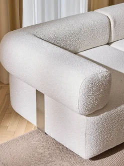 Chaise longue componibile in bouclé Anton