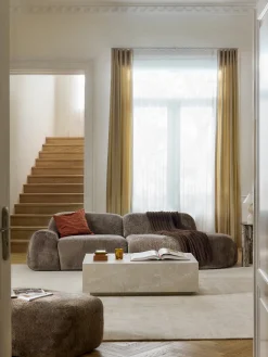 Chaise longue in teddy bouclé Wolke