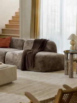 Chaise longue in teddy bouclé Wolke