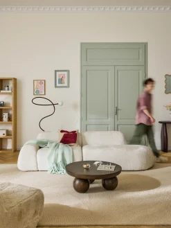 Chaise longue in teddy bouclé Wolke