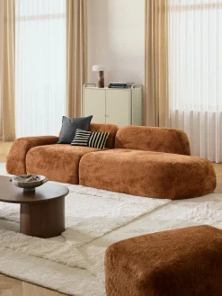 Chaise longue in teddy bouclé Wolke