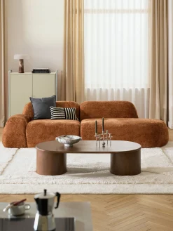 Chaise longue in teddy bouclé Wolke