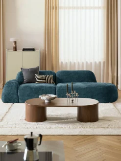 Chaise longue in teddy bouclé Wolke