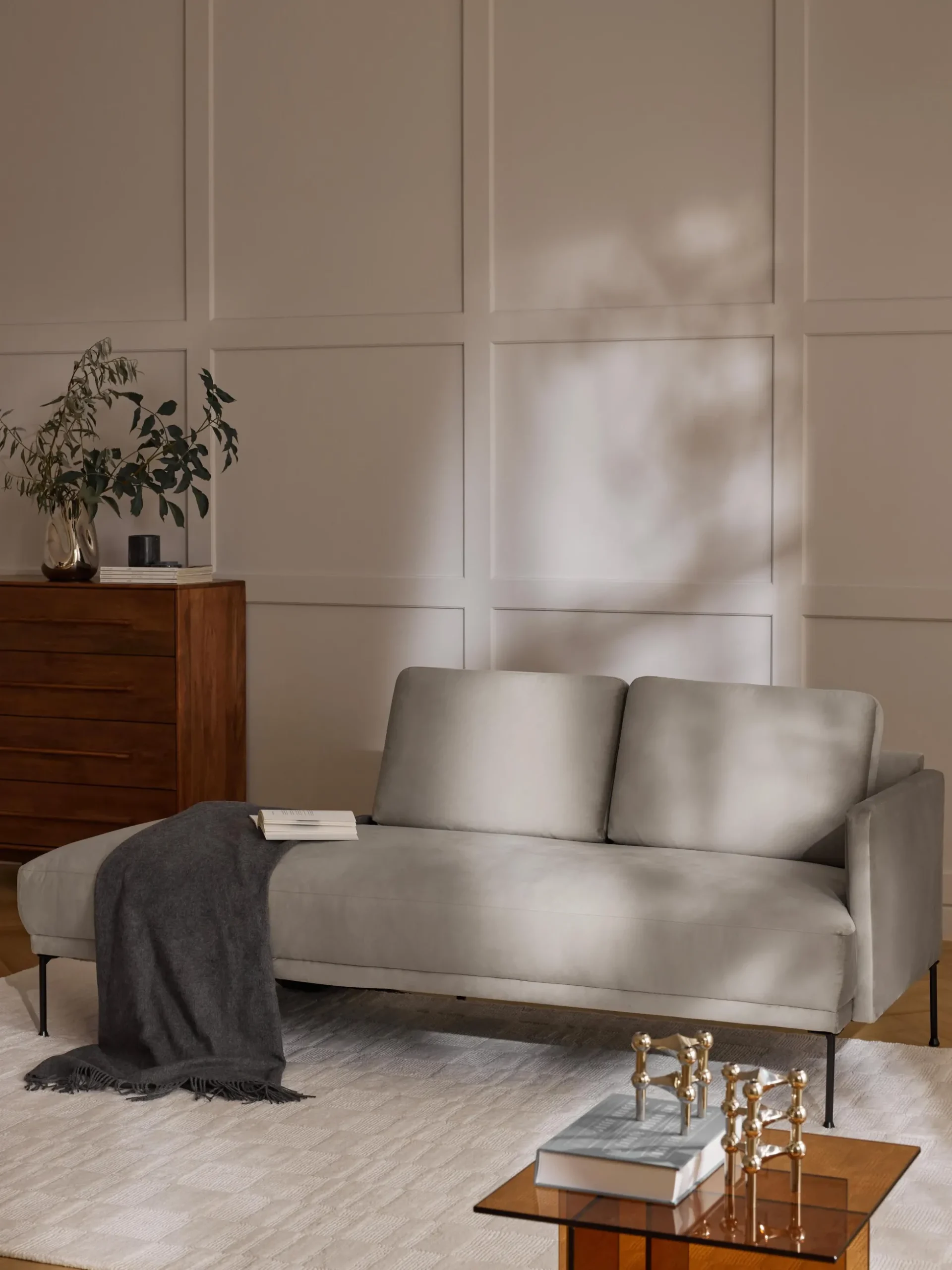 Chaise longue in velluto Fluente