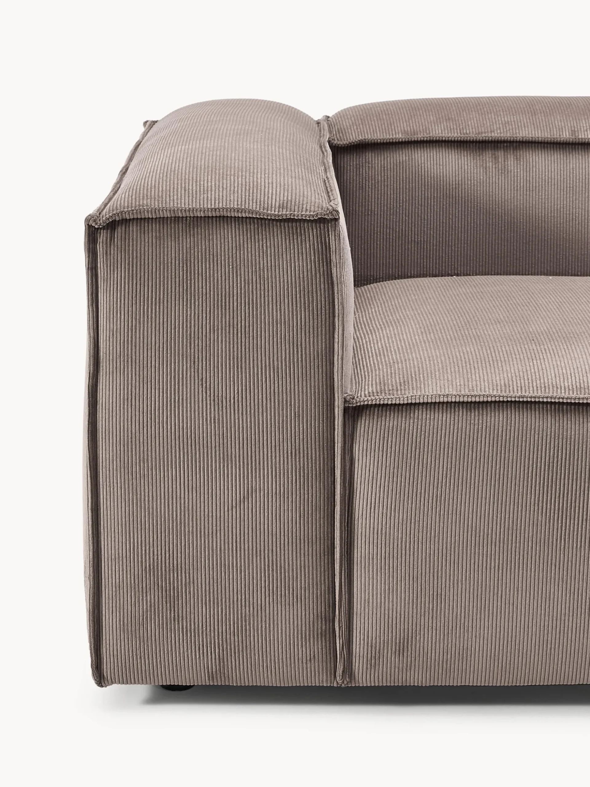 Chaise longue XL componibile in velluto a coste Lennon