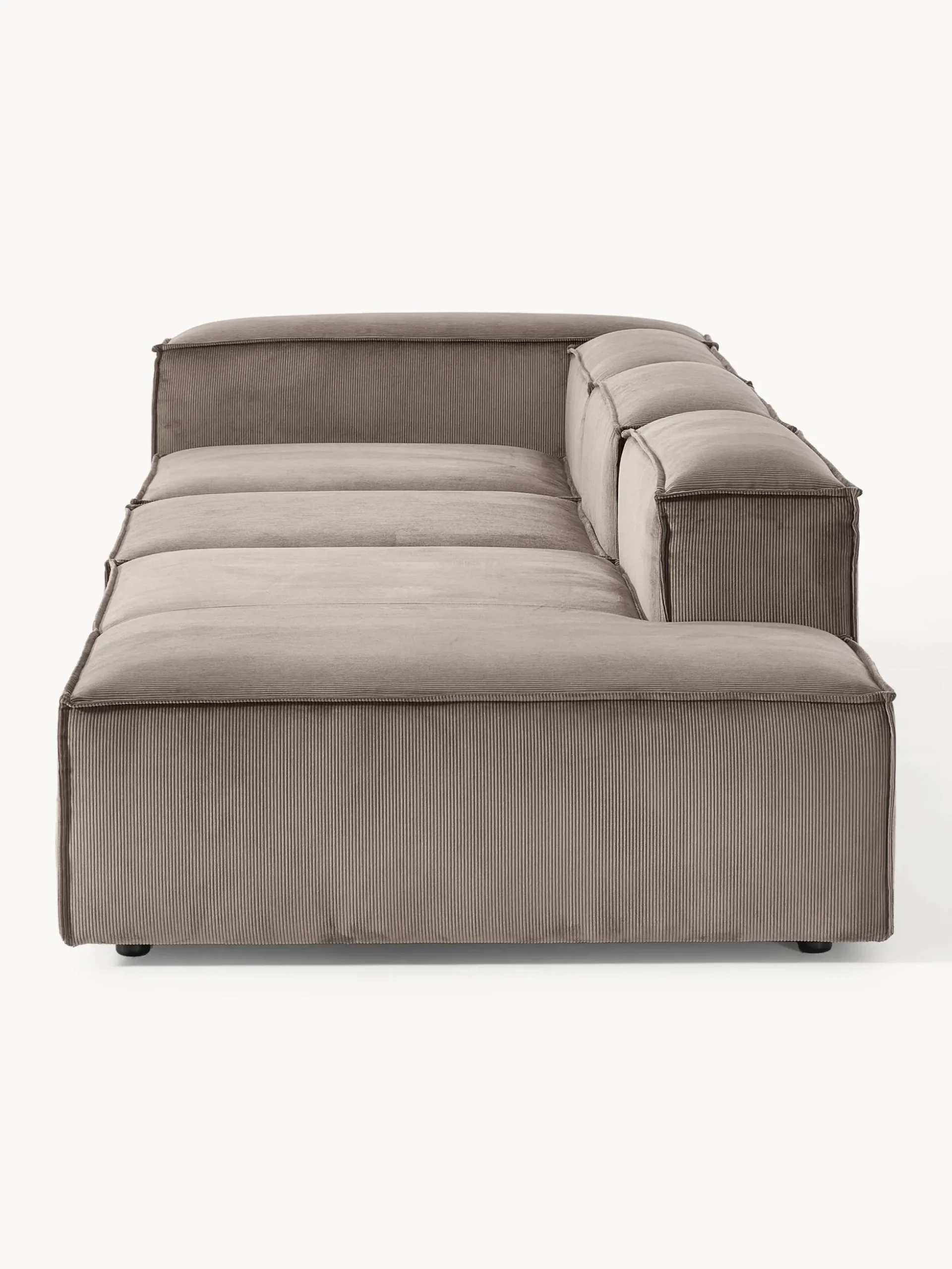 Chaise longue XL componibile in velluto a coste Lennon