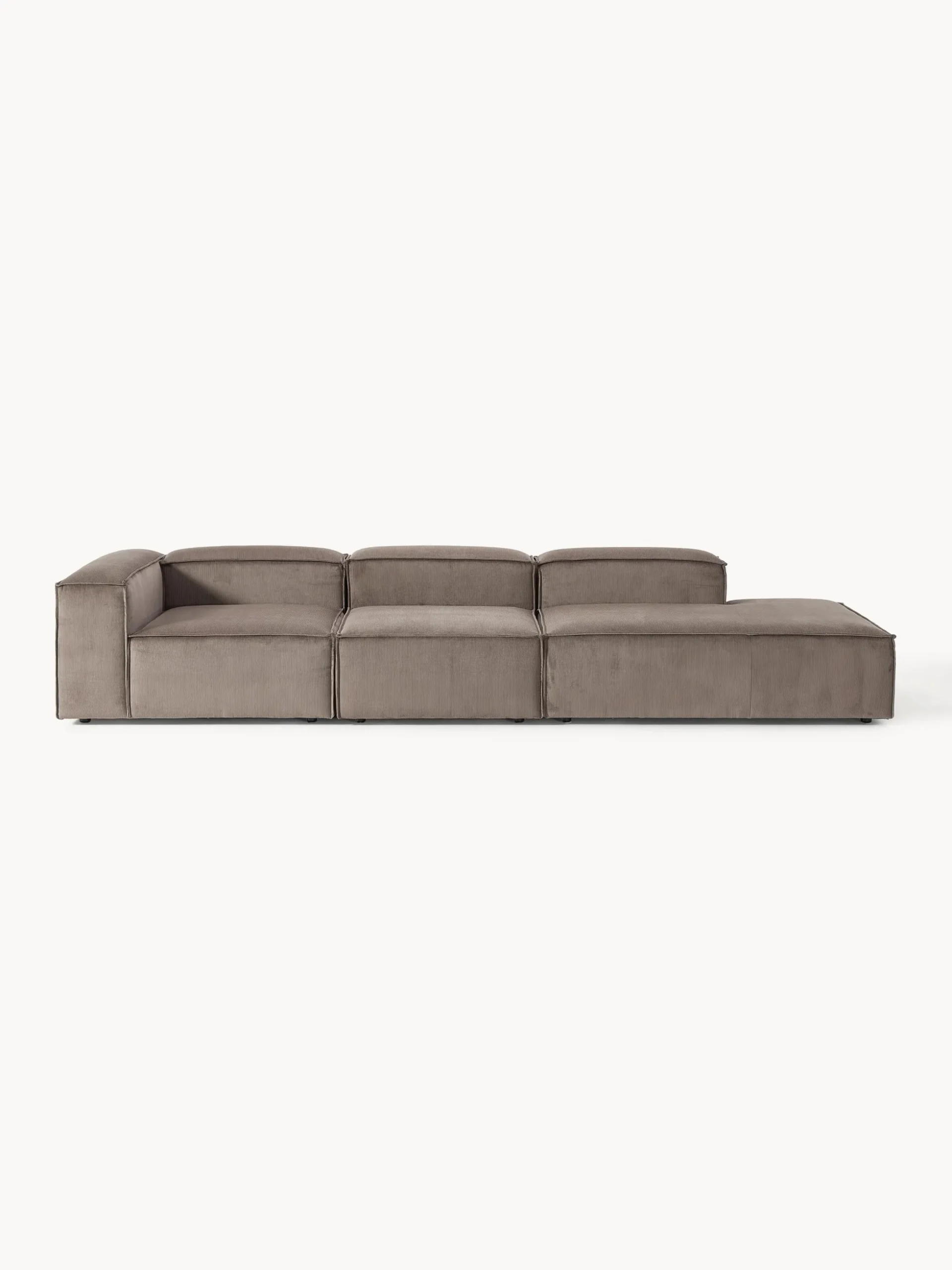Chaise longue XL componibile in velluto a coste Lennon