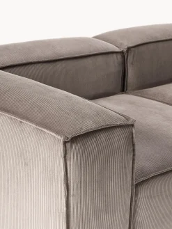 Chaise longue XL componibile in velluto a coste Lennon