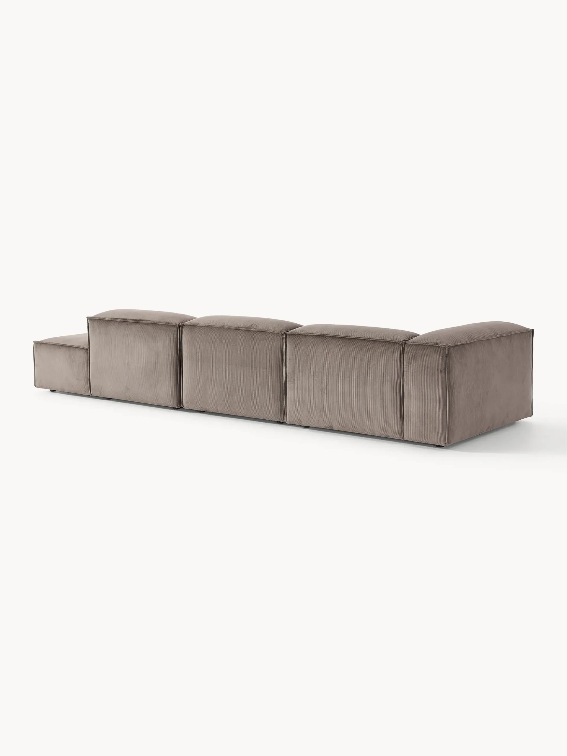 Chaise longue XL componibile in velluto a coste Lennon