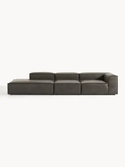 Chaise longue XL componibile in pelle Lennon