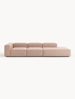Chaise longue XL componibile in misto lino Lennon