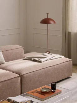 Chaise longue XL componibile in misto lino Lennon
