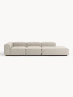 Chaise longue XL componibile in misto lino Lennon