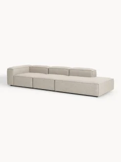 Chaise longue XL componibile in misto lino Lennon