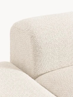 Chaise lounge componibile in teddy bouclé con poggiapiedi (sinistra/destra) Natalie