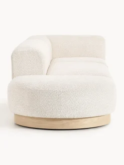 Chaise lounge componibile in teddy bouclé con poggiapiedi (sinistra/destra) Natalie