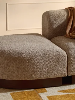 Chaise lounge componibile in teddy bouclé con poggiapiedi (sinistra/destra) Natalie