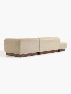 Chaise lounge componibile in teddy bouclé con poggiapiedi (sinistra/destra) Natalie