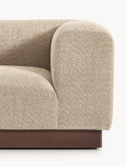 Chaise lounge componibile in teddy bouclé con poggiapiedi (sinistra/destra) Natalie