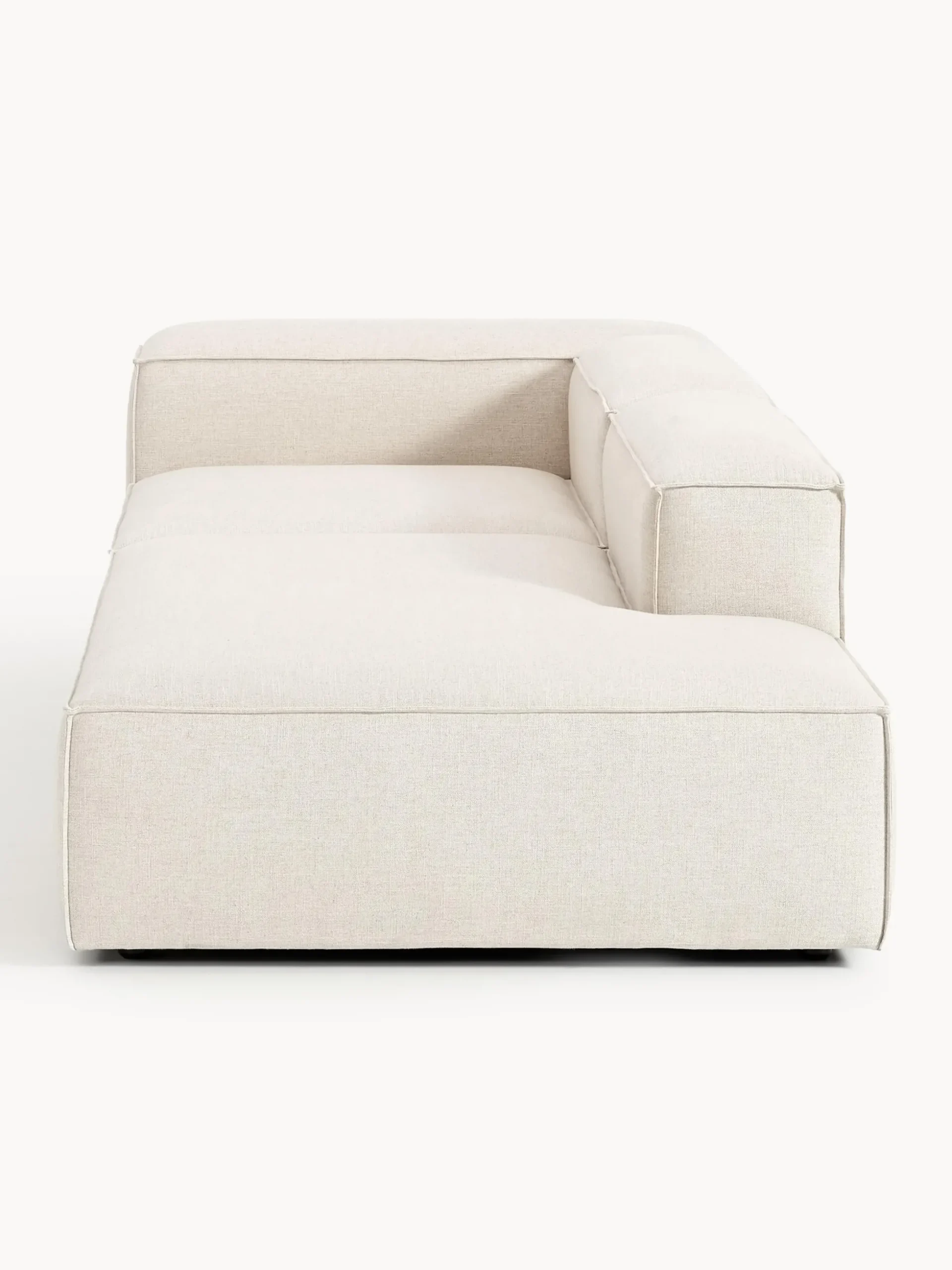 Chaise lounge componibile in misto lino Lennon