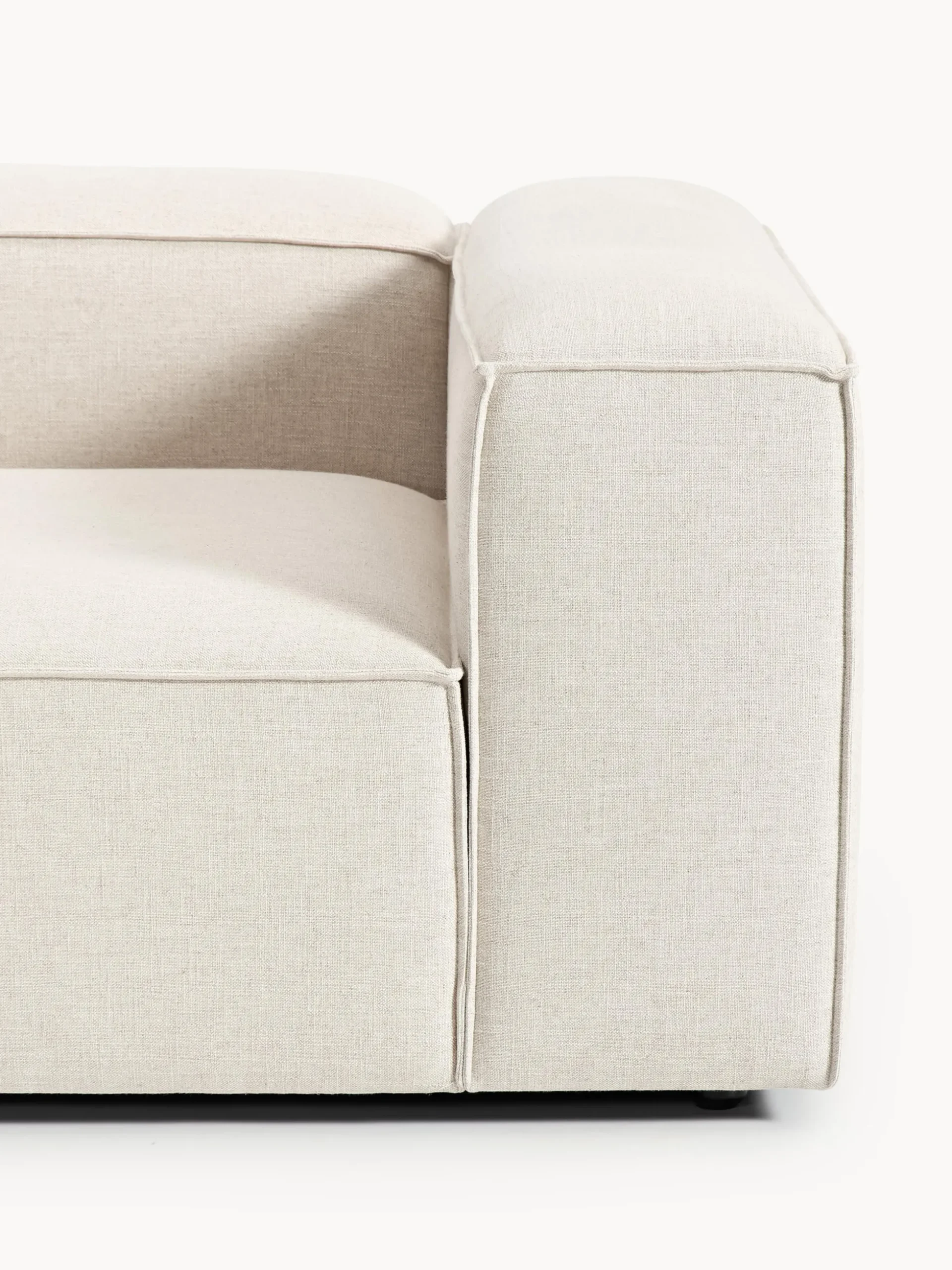 Chaise lounge componibile in misto lino Lennon