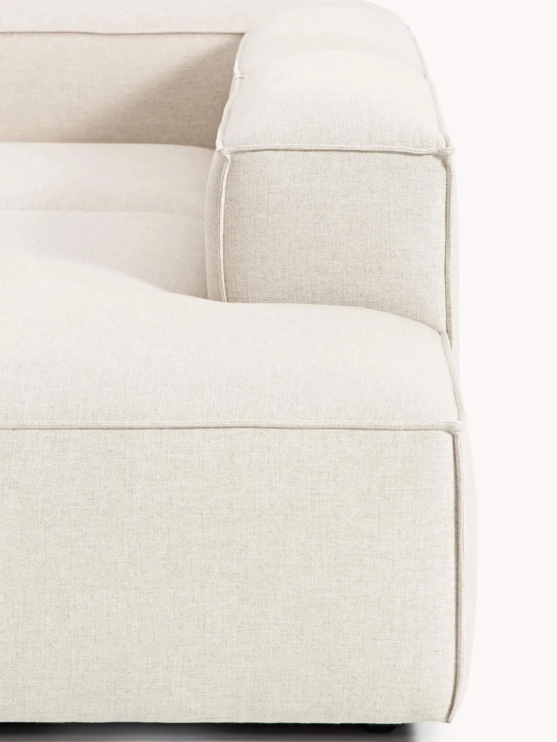 Chaise lounge componibile in misto lino Lennon