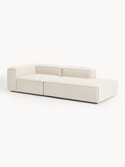 Chaise lounge componibile in misto lino Lennon