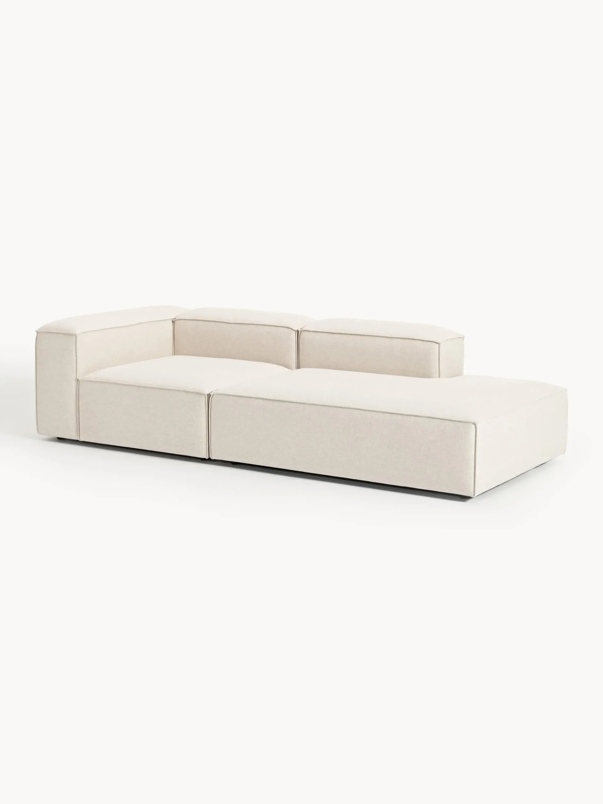 Chaise lounge componibile in misto lino Lennon