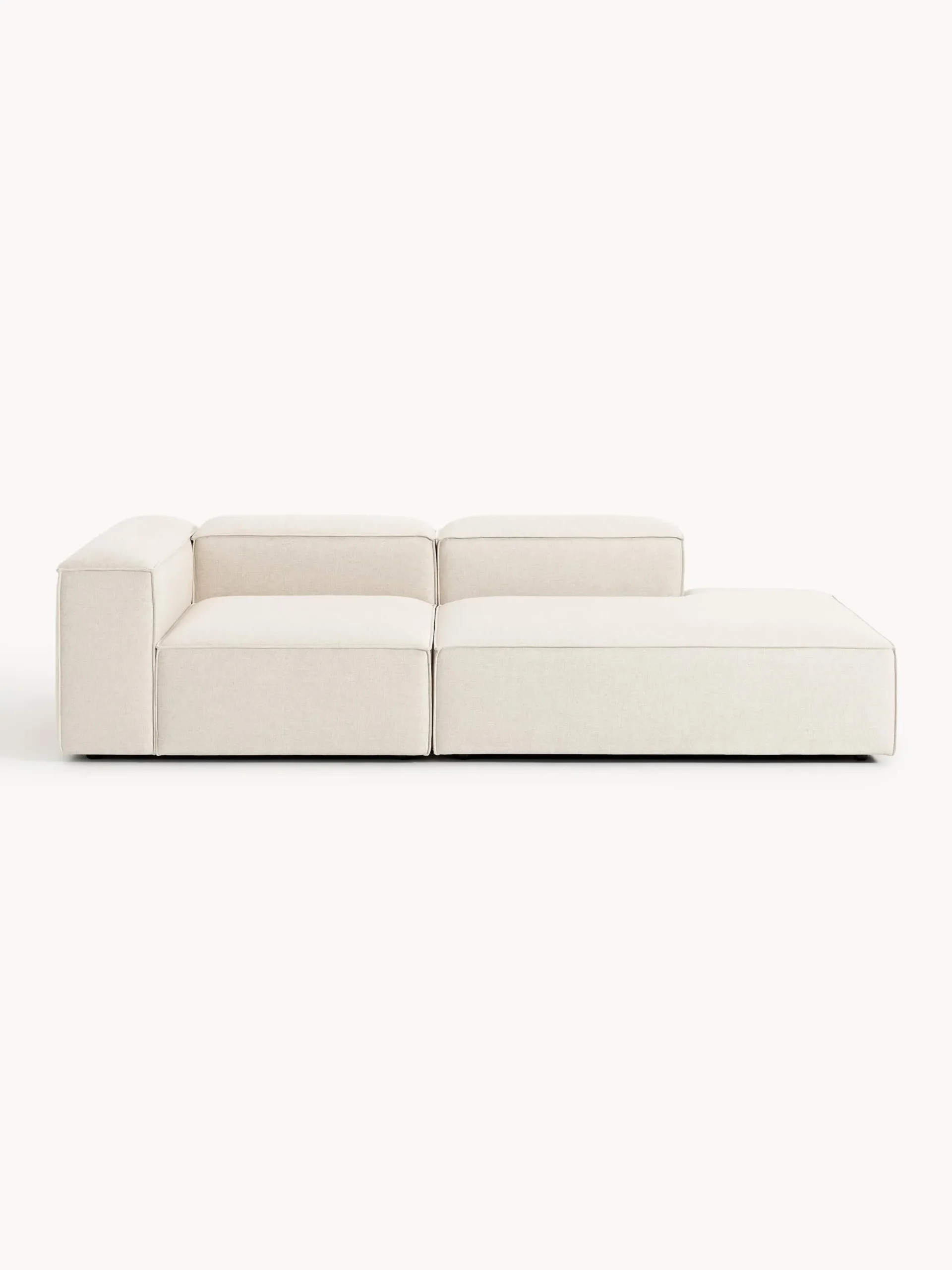 Chaise lounge componibile in misto lino Lennon
