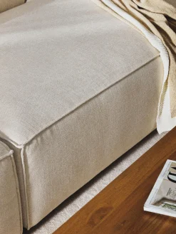 Chaise lounge componibile in misto lino Lennon