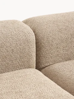 Chaise lounge componibile in teddy bouclé con poggiapiedi (sinistra/destra) Natalie