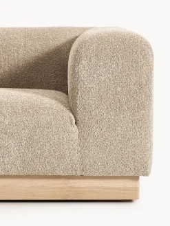 Chaise lounge componibile in teddy bouclé con poggiapiedi (sinistra/destra) Natalie