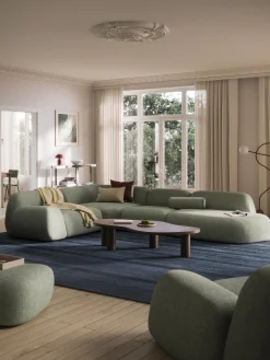 Chaise lounge in bouclé Wolke