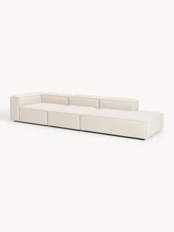 Chaise lounge XL componibile in misto lino Lennon