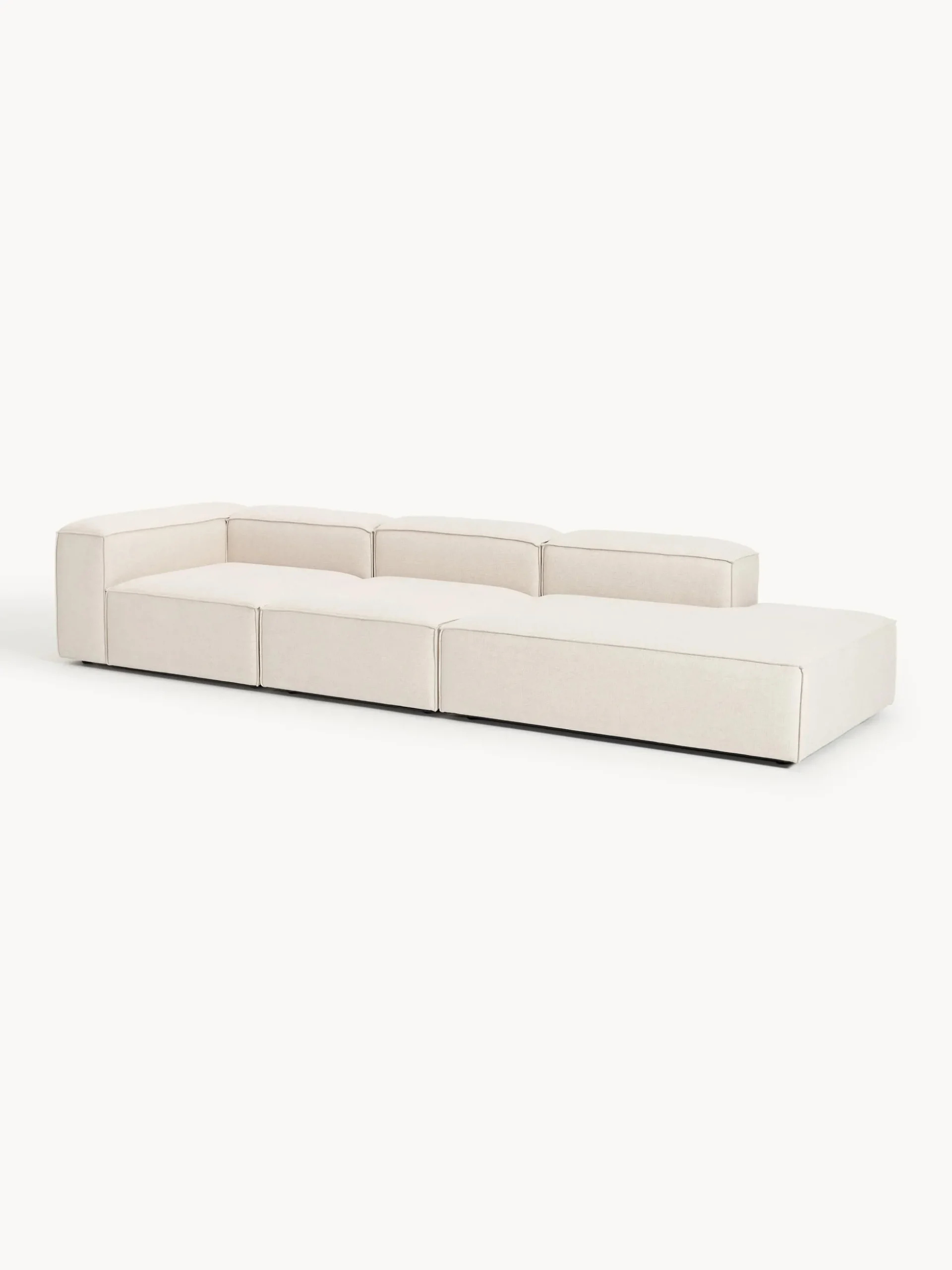 Chaise lounge XL componibile in misto lino Lennon