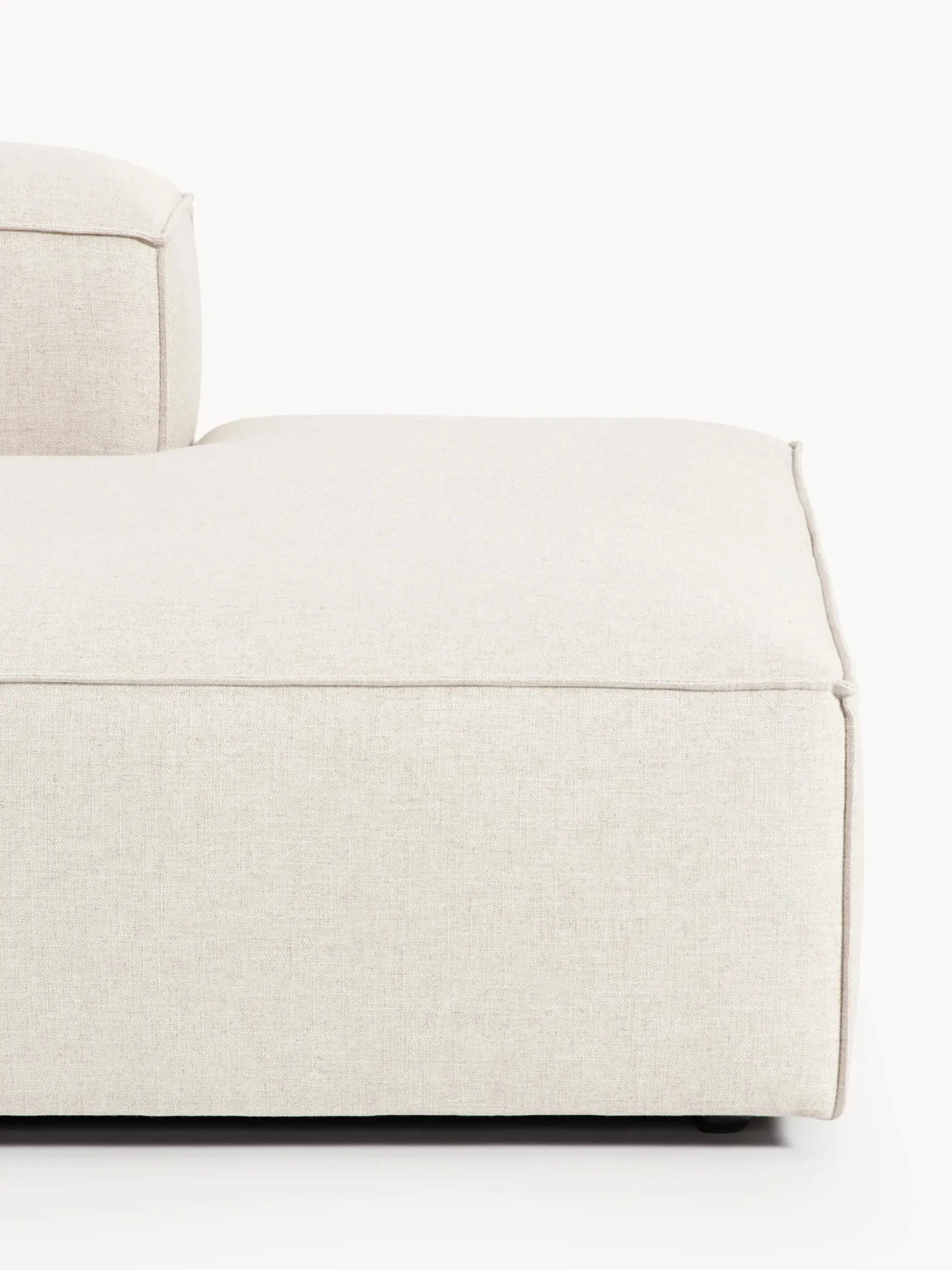 Chaise lounge XL componibile in misto lino Lennon